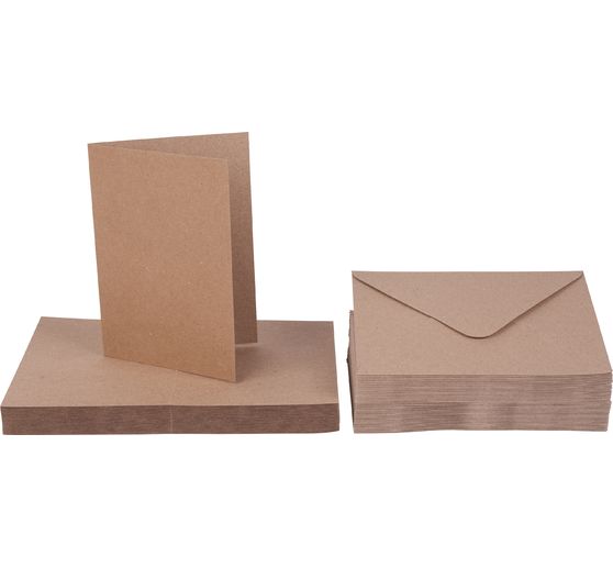 double cards with envelopes "Kraft paper", DIN A6, 50 pieces