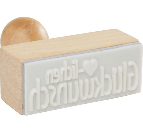 Wooden stamp "Herzlichen Glückwunsch"