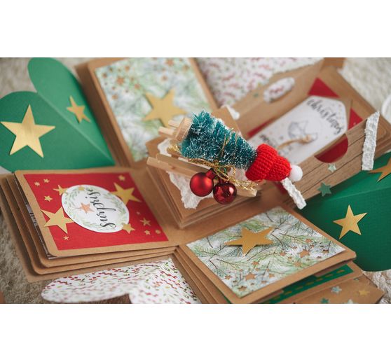VBS Miniatur Tannenbaum, 16er-Set, beschneit