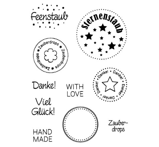 Clear Stamps "Zauberdrops" (Lettrage DE)