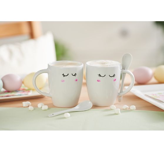 Tasses avec cuillère VBS, 2 pc.