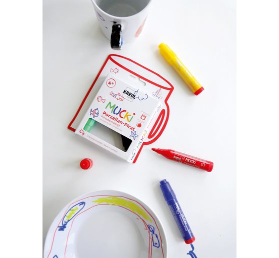 Mucki Porzellan-Pirat, Porzellanmalstift, 5er-Set