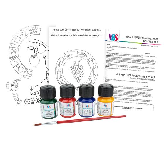 Set VBS « Peinture sur verre & porcelaine », spécial débutants