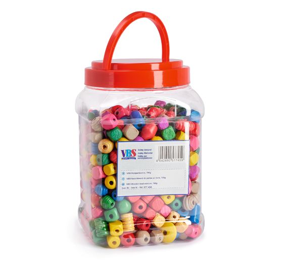 Assortiment de perles en bois VBS, 700 g