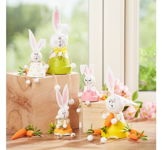 Petit lapin en tissu et perle en bois - VBS Hobby