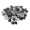Glass cut beads, 12 mm Black/Crystal