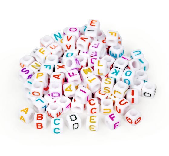 Perles-lettres « Multicolore », env. 100 pièces