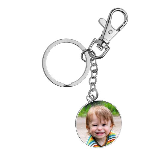 Porte-clés cabochon à fermoir mousqueton « Rond »