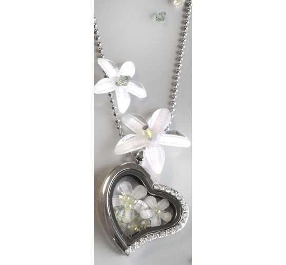 Medaillon-Anhänger "Herz mit Strass"
