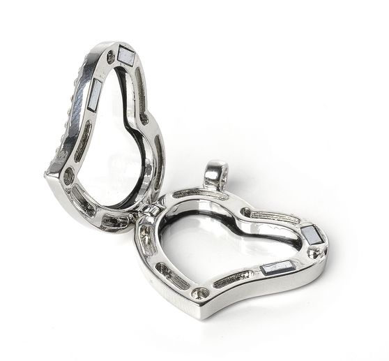 Medaillon-Anhänger "Herz mit Strass"