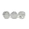 Net bead, large hole bead, approx. 14 x 11 mm Silver/White