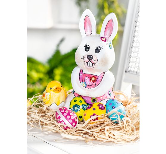 Figurine en polystyrène VBS « Lapin », env. 24 cm