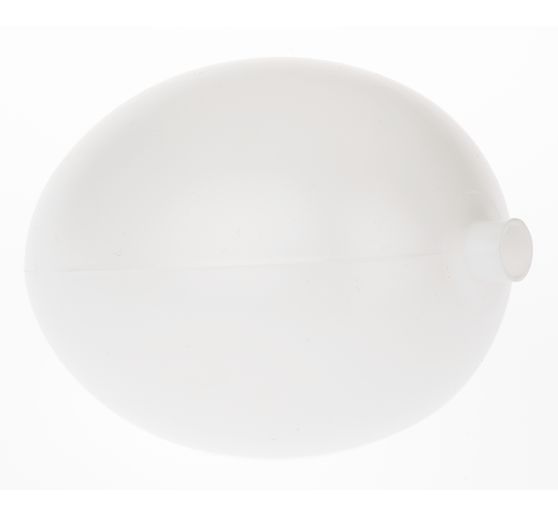 Kunststoff-Ei weiß, mit Stutzen, 10 x 7 cm