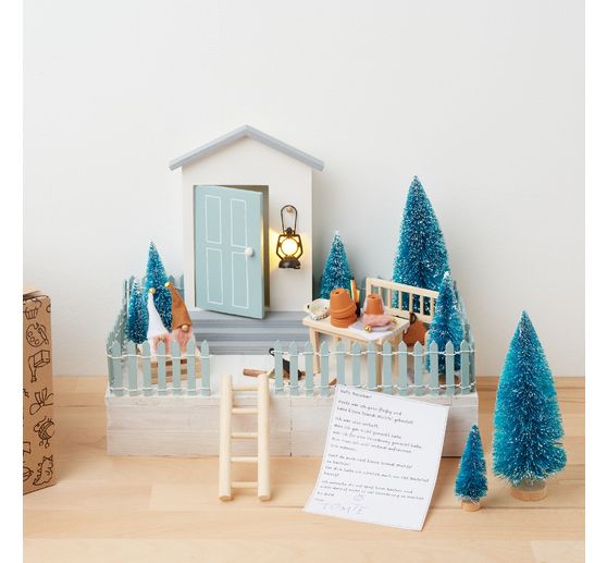 VBS Miniatur Tannenbaum, 16er-Set, beschneit