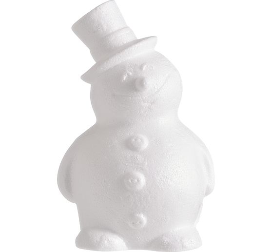 Styroporform Schneemann mit Hut, 17 cm