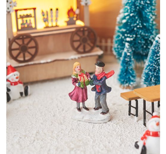 Kit de construction en bois VBS « Stand de marché », éclairage LED inclus