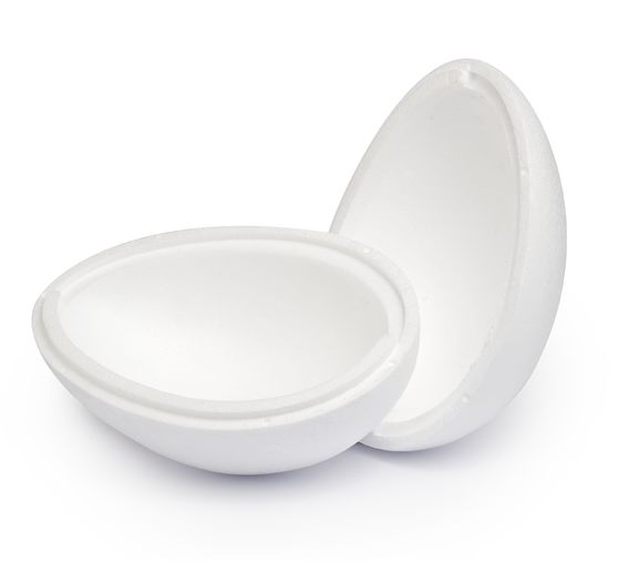 Styrofoam egg, 2 parts, 21 cm