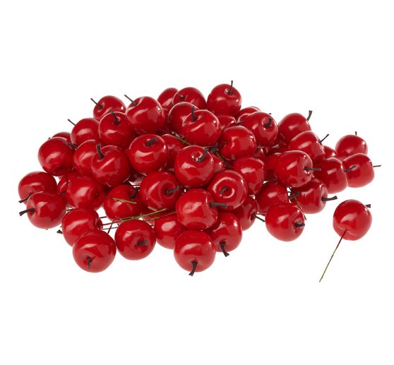 VBS Decorative apples on a wire "Red", 80 pieces