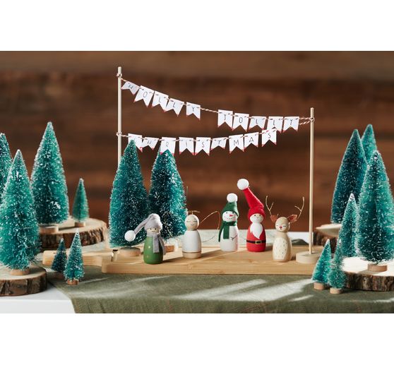 VBS Miniatur Tannenbaum, 16er-Set, beschneit