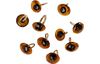 Bear eyes with eyelet, brown,Ø 6mm, 10 pieces