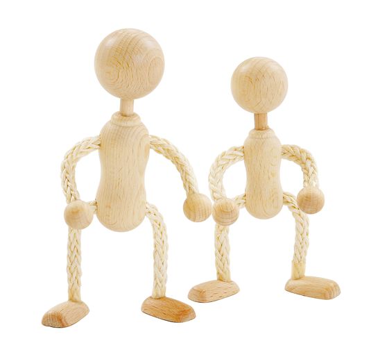 Poupée en bois brut, env. 10 cm