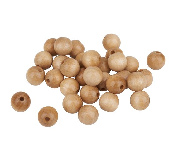 Wooden beads, Ø 12 mm, 30 pieces