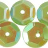 Sequins bombés, irisés, Ø 6 mm Vert