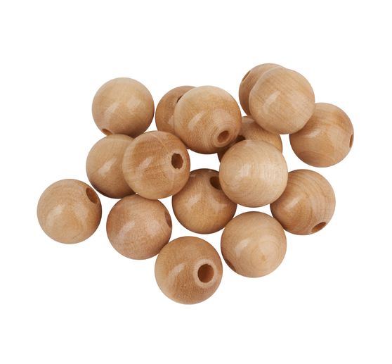 Perles en bois, Ø 15 mm