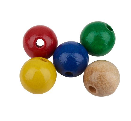Perles en bois, Ø 15 mm