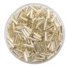 VBS Bugle beads Silver-Clear
