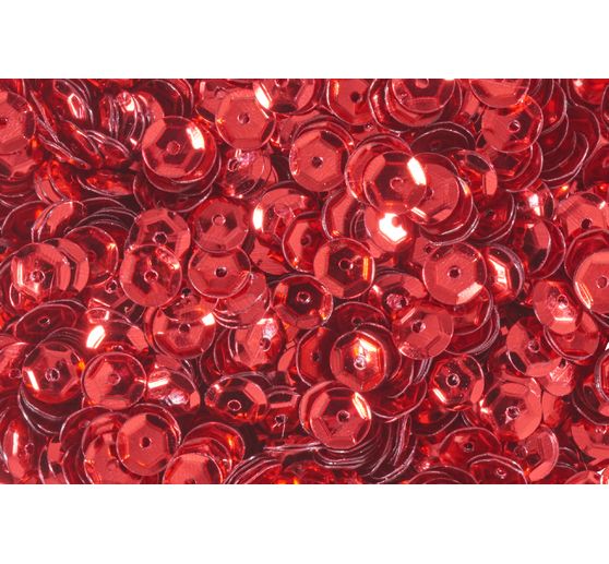 Sequins métall., bomb. env.1400 pc., env. Ø6 mm, Argent