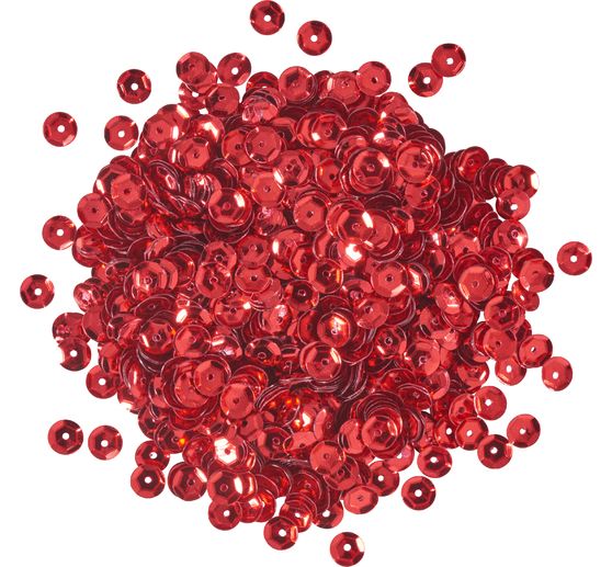 Sequins métall., bomb. env.1400 pc., env. Ø6 mm, Argent