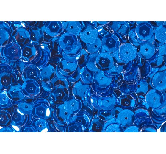 Sequins métall., bomb. env.1400 pc., env. Ø6 mm, Argent