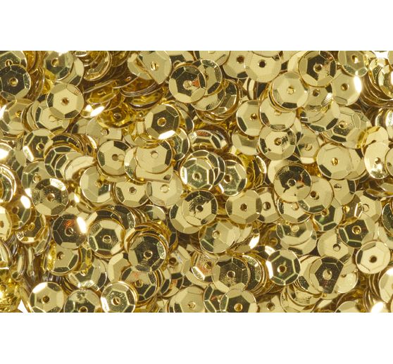 Sequins métall., bomb. env.1400 pc., env. Ø6 mm, Argent