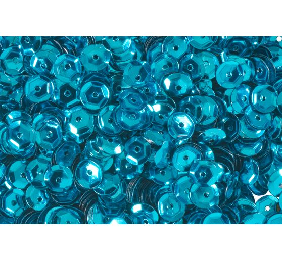 Sequins métall., bomb. env.1400 pc., env. Ø6 mm, Argent