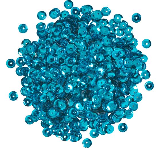 Sequins métall., bomb. env.1400 pc., env. Ø6 mm, Argent