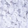 Sequins métall., bomb. env.1400 pc., env. Ø6 mm, Argent Blanc