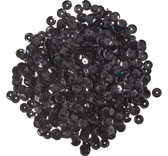 Sequins métall., bomb. env.1400 pc., env. Ø6 mm, Argent