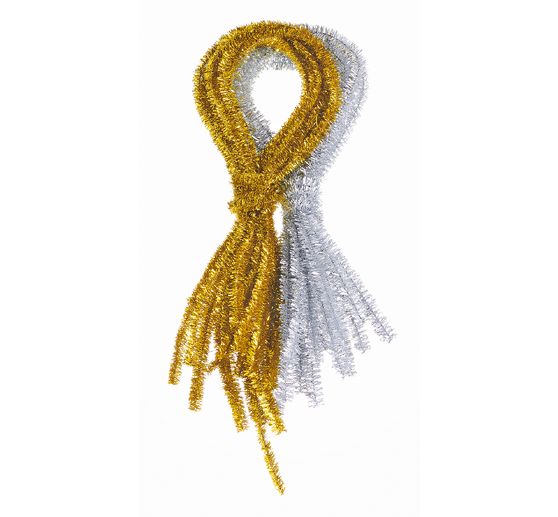 Fil chenille VBS « Or », Ø 8 mm, 50 cm, 10 pc.