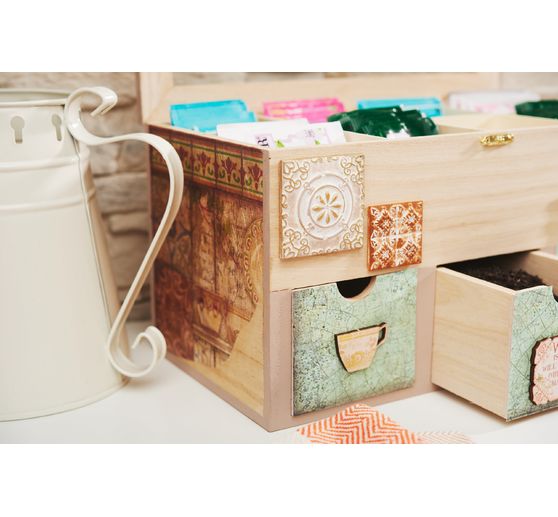 VBS Teebox mit 3 Schüben und Sichtfenster