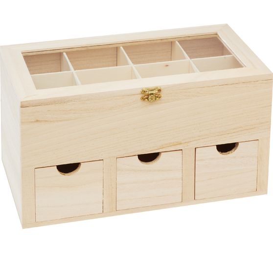 VBS Teebox mit 3 Schüben und Sichtfenster