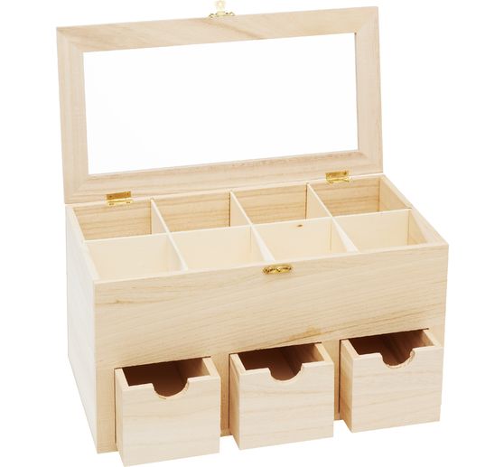VBS Teebox mit 3 Schüben und Sichtfenster