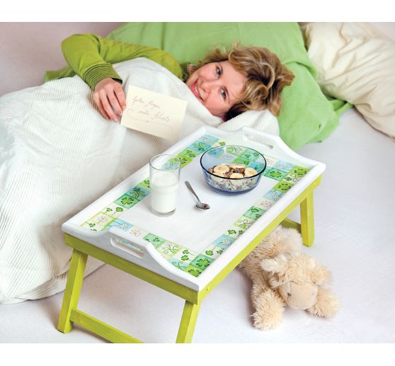VBS Plateau en bois pour petit-déjeuner, env. 53x33cm, hauteur env. 25cm