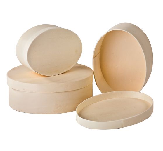 VBS Wooden chip box "Oval", set of 3