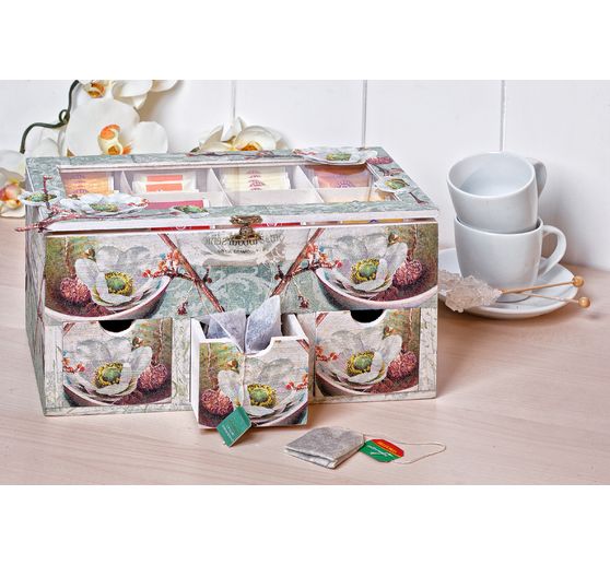 VBS Teebox mit 3 Schüben und Sichtfenster