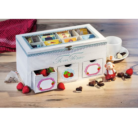VBS Teebox mit 3 Schüben und Sichtfenster