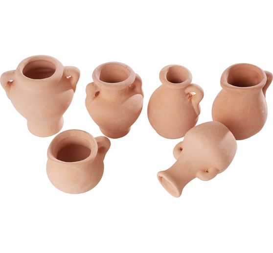 Vases en terre cuite, set de 6, env. H 4 - 6 cm