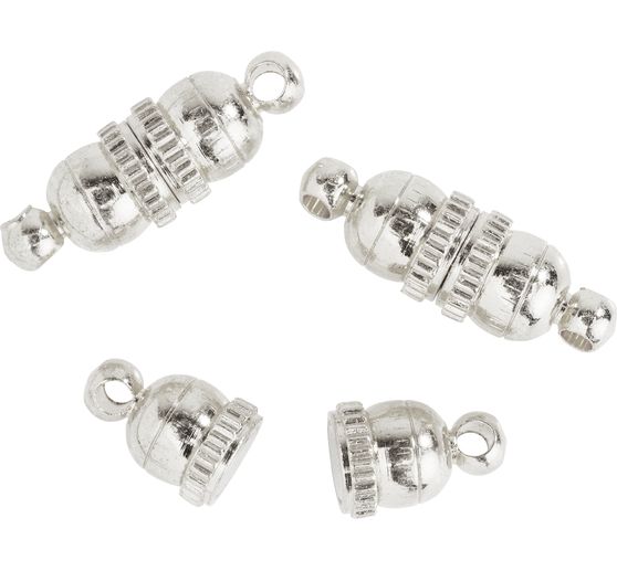 Fermoirs aimantés, Série "Cup", Argentés, 3pc