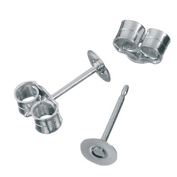 Lot De 5 Paires De Tiges Pour Boucles D'Oreilles En Argent 925 - Longueur 13 Mm, Largeur 4 Mm, Sans Nickel