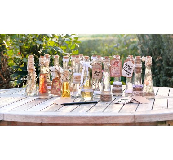 Bouteilles en verre VBS « Geolini », avec bouchon en liège, 16 pc.